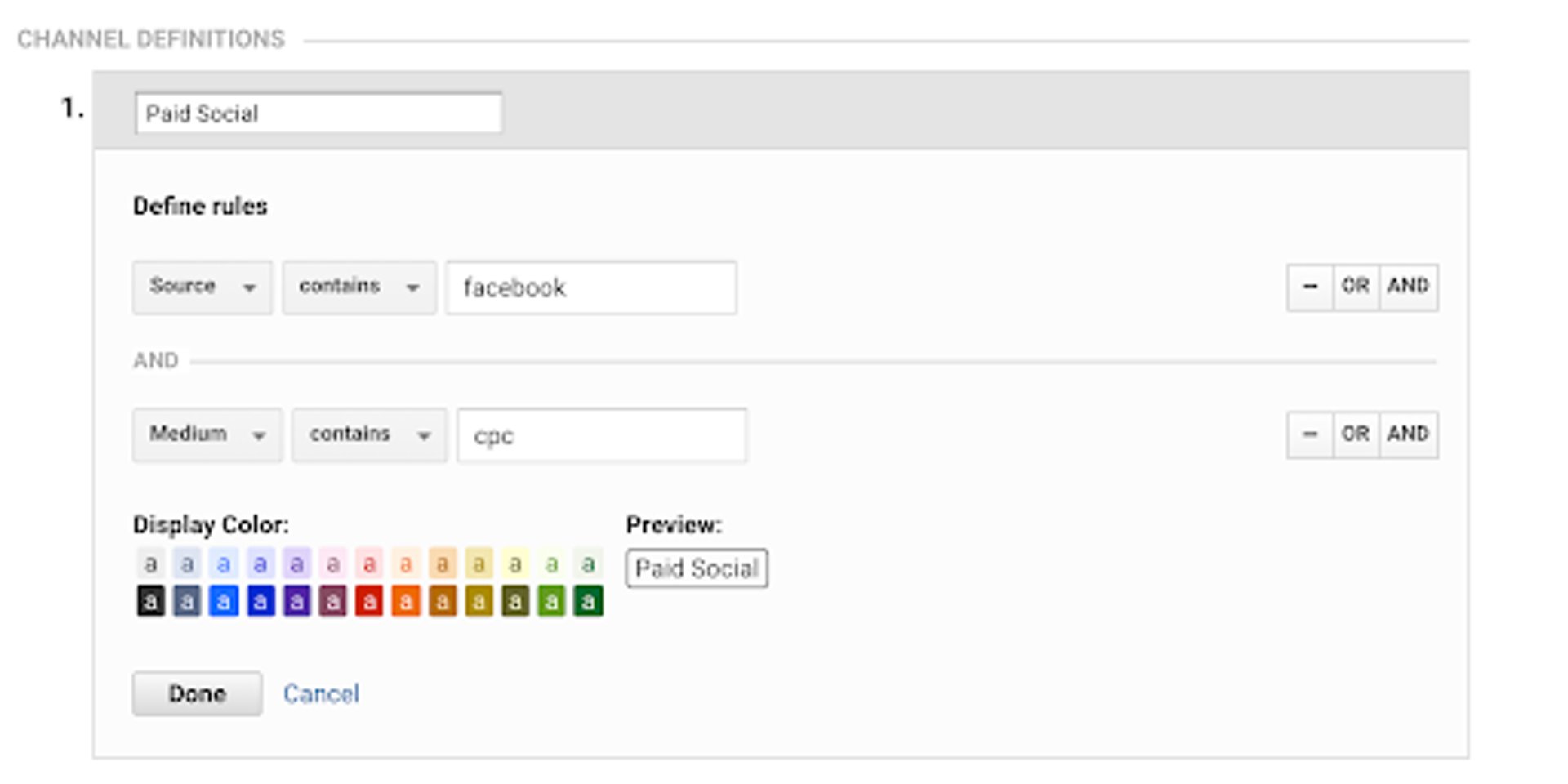 Setting up Facebook Ads as Default Channel in Google Analytics   Step 3   Channel Definitions